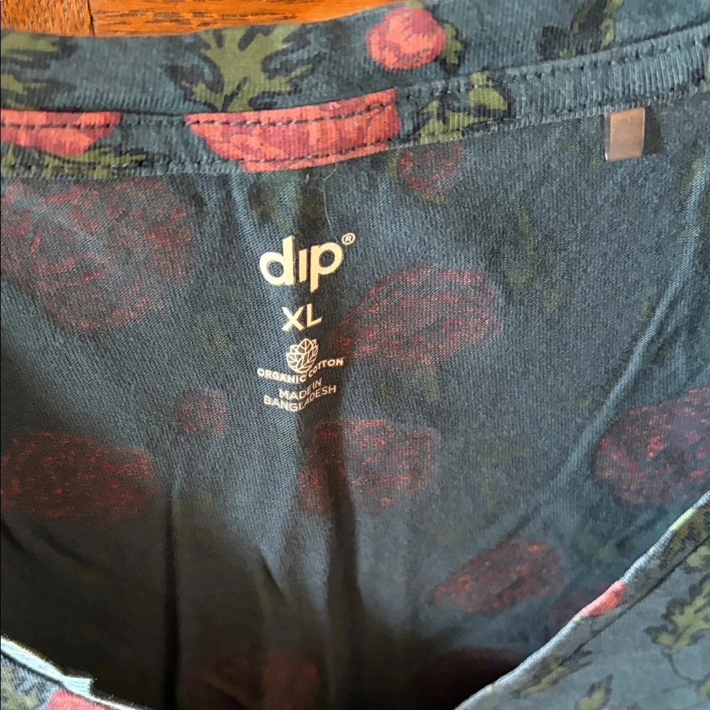 Crewneck Women’s Shirt - Blue Floral Embroidered - Picture 2 of 4